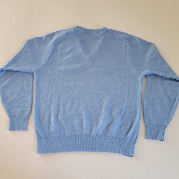 VTG Aristocratic Embroidery St Pauli Girl Blue Knit Golf Sweater V-Neck Large - Picture 7 of 7